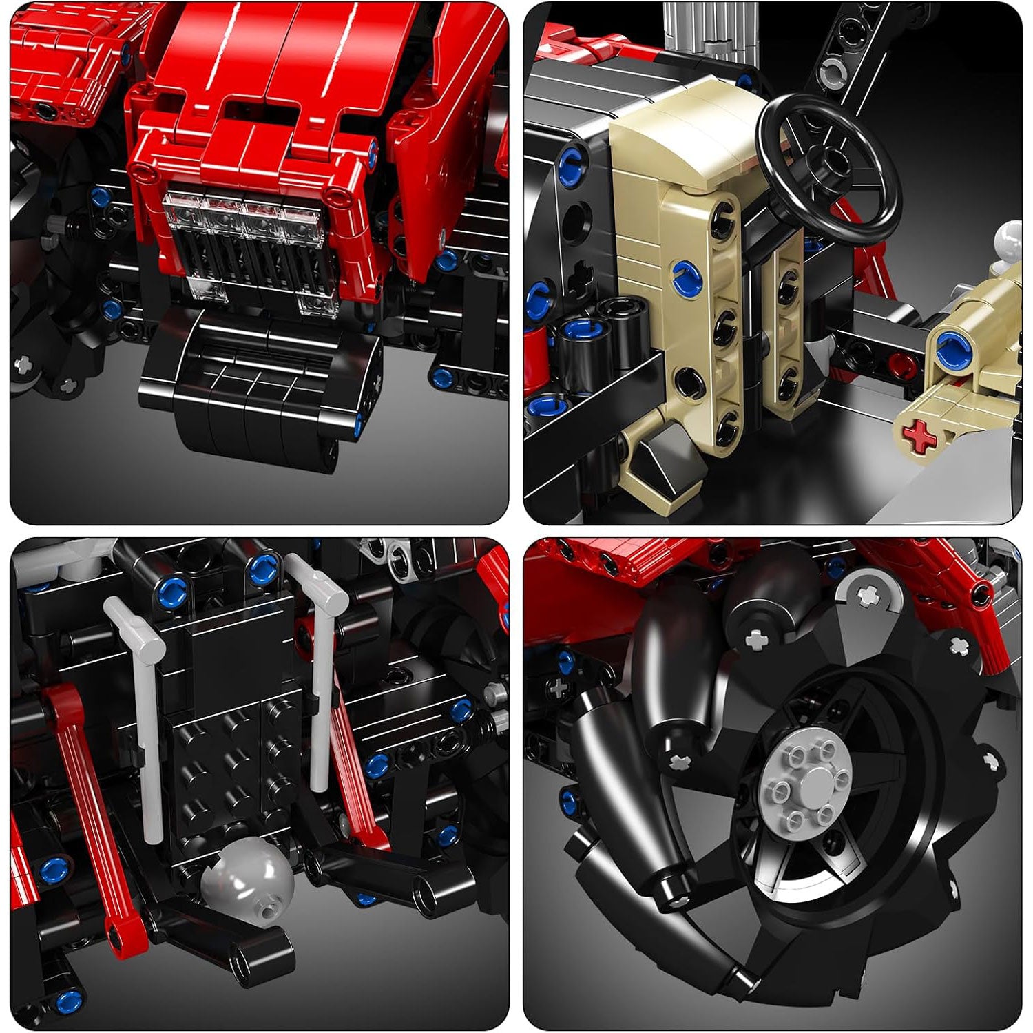 Rdeči Kmetijski OmniDrive Traktor