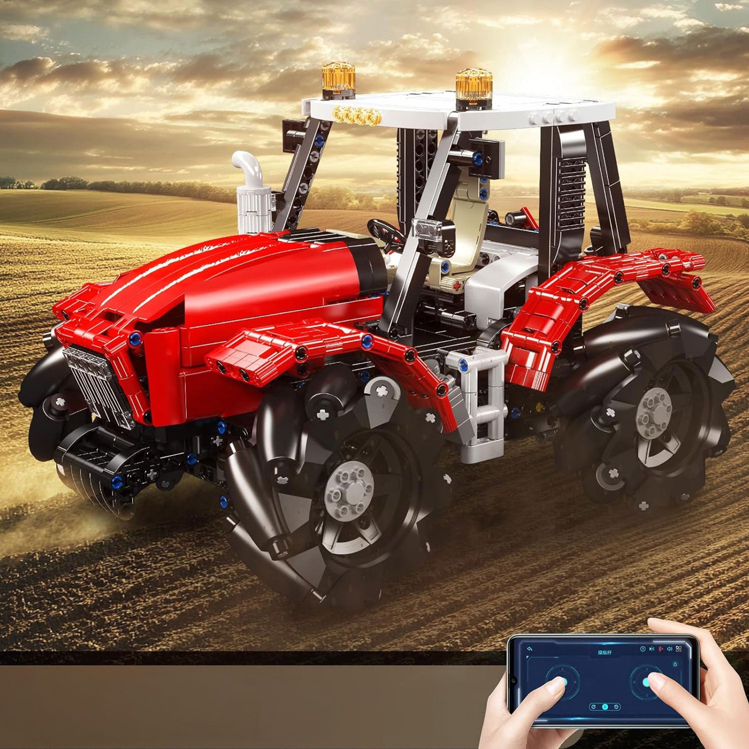 Rdeči Kmetijski OmniDrive Traktor